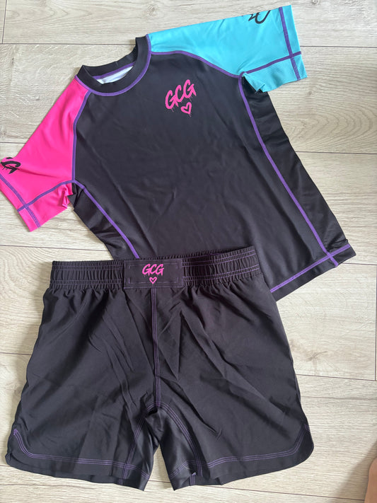 Neon Dreamz (Dark) Rash Guard And Shorts Set (new logo)