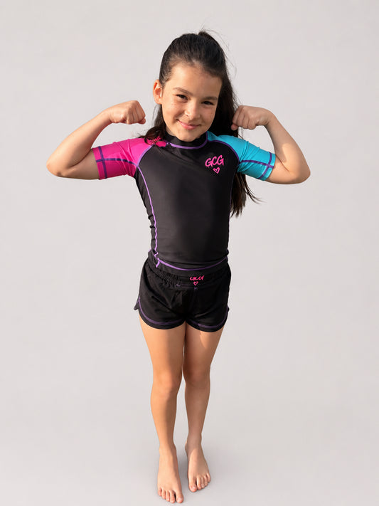 Neon Dreamz (Dark) Rash Guard And Shorts Set (new logo)