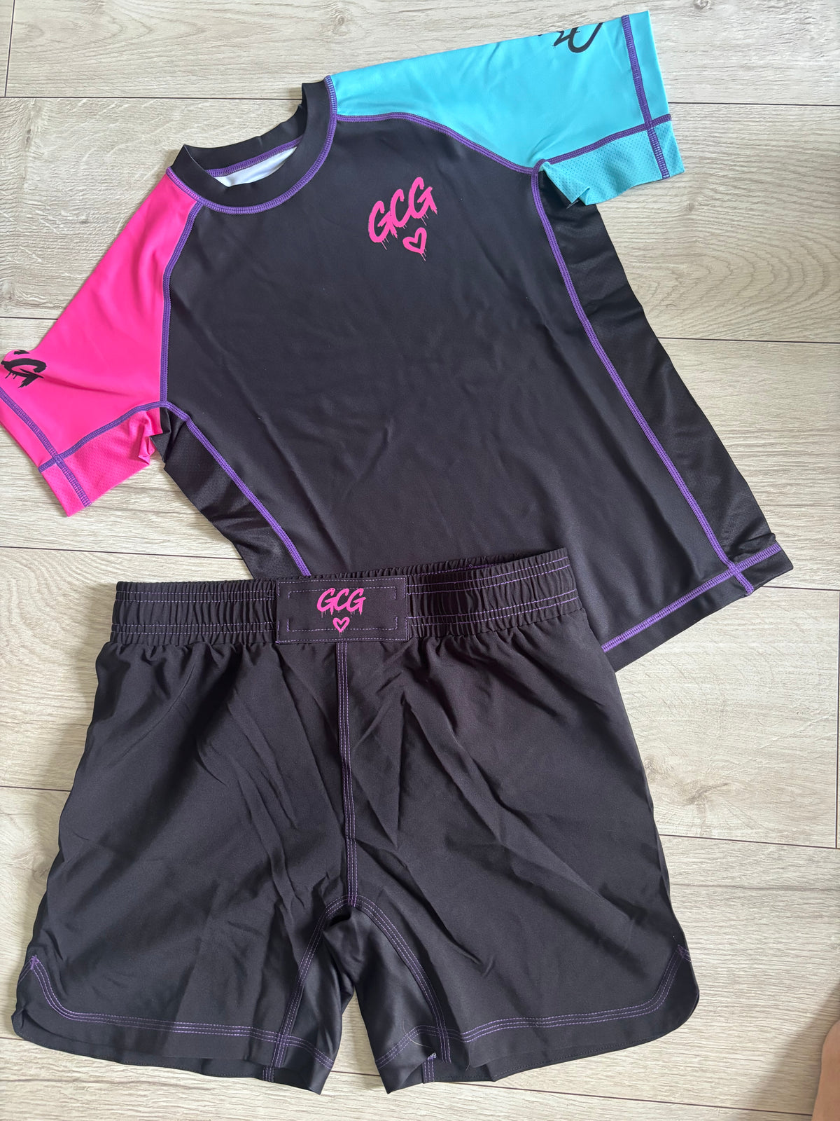 Neon Dreamz (Dark) Rash Guard And Shorts Set (new logo)