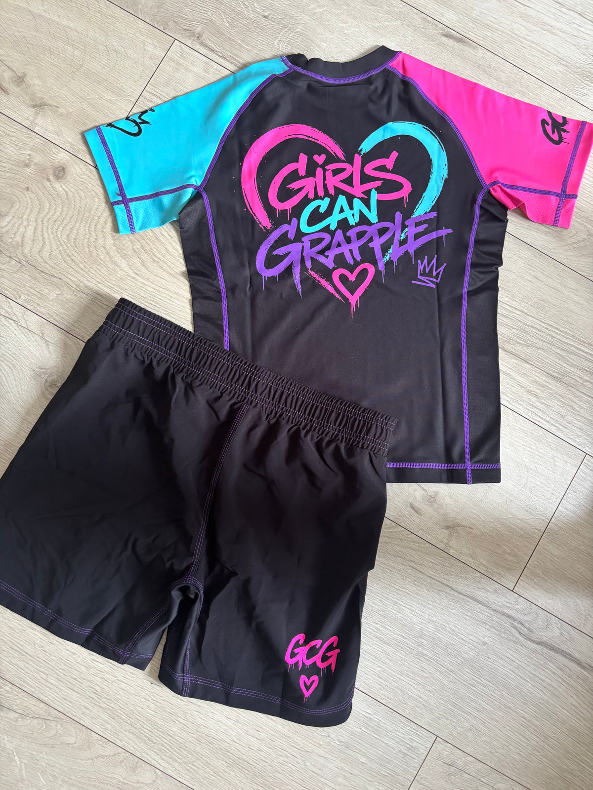 Neon Dreamz (Dark) Rash Guard And Shorts Set (new logo)