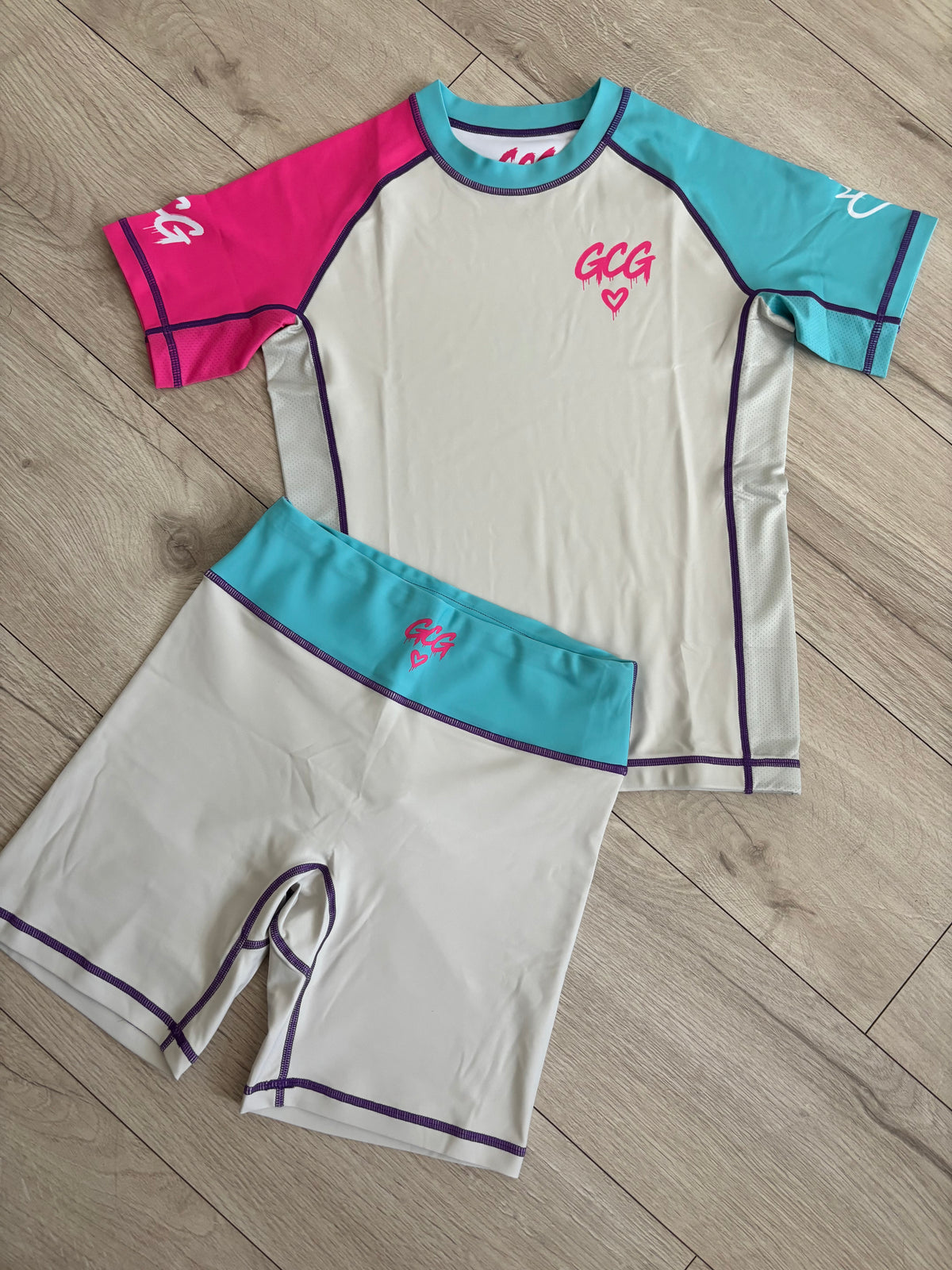 Neon Dreamz (Light) Rash Guard And Shorts Set
